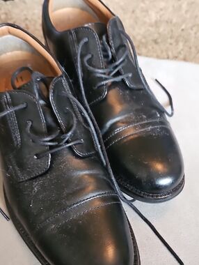 George Black Leather Cap-Toe Oxfords